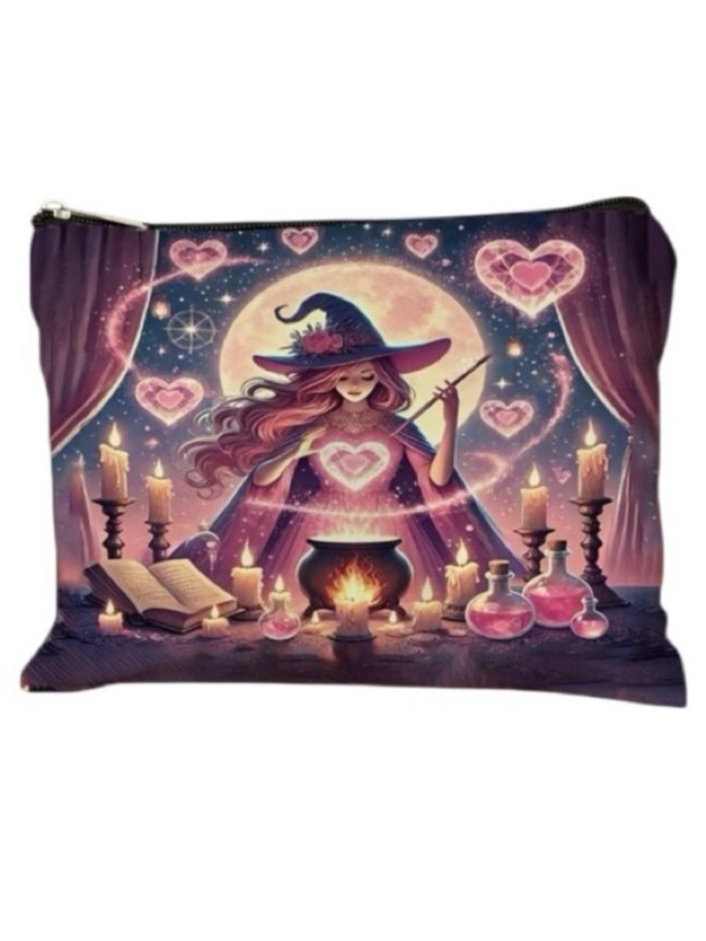 Witch Love Spell Makeup Bag Cosmetic Case  9.9”x 6.7” Zipper Pouch NWOT